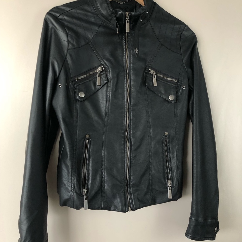 Odyn Women’s Vegan Faux Leather Jacket, Size Small